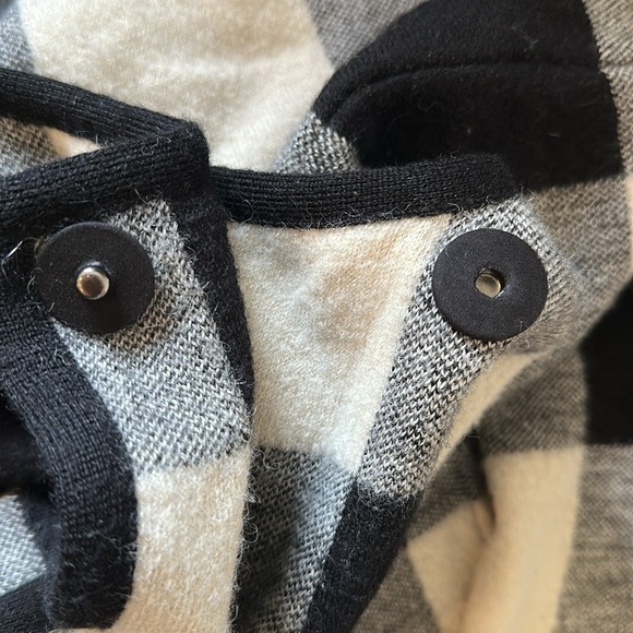 Hatch O/S baby alpaca, merino blend Black White Plaid Cardigan great condition - Picture 5 of 8